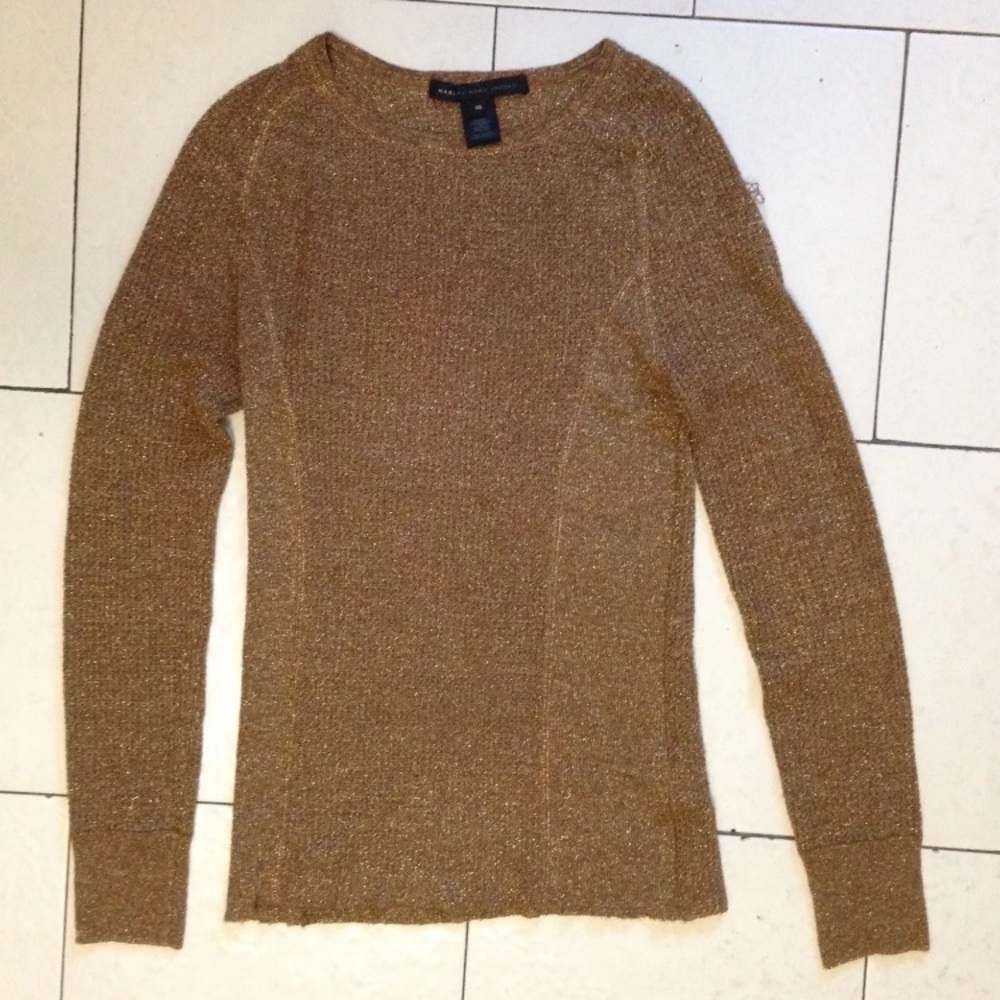 Marc Jacobs thermal metallic top sparkle shirt xs